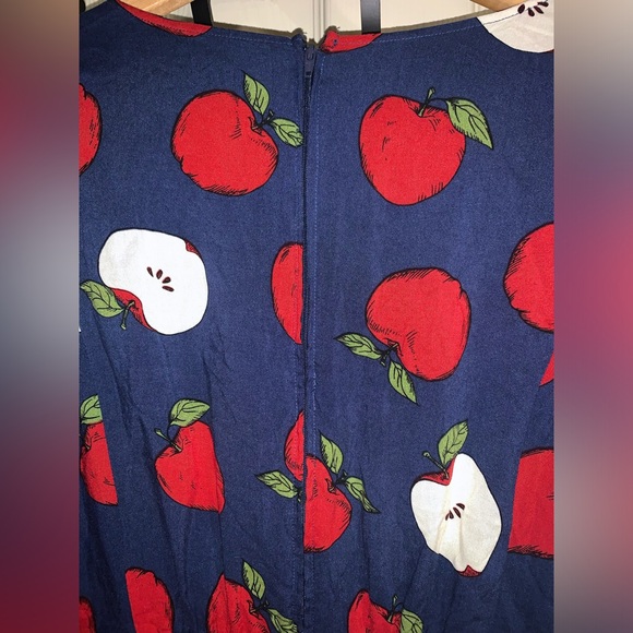 MODCLOTH teacher Apple A Day fruit fit flare dress 1x 14 16 - Picture 7 of 10